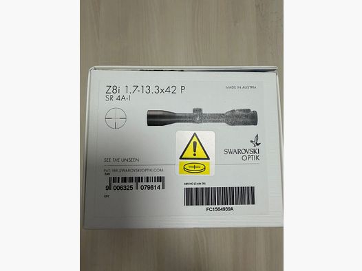 SWAROVSKI OPTIK Z8i 1.7-13.3x42 P SR with rail "The all-rounder