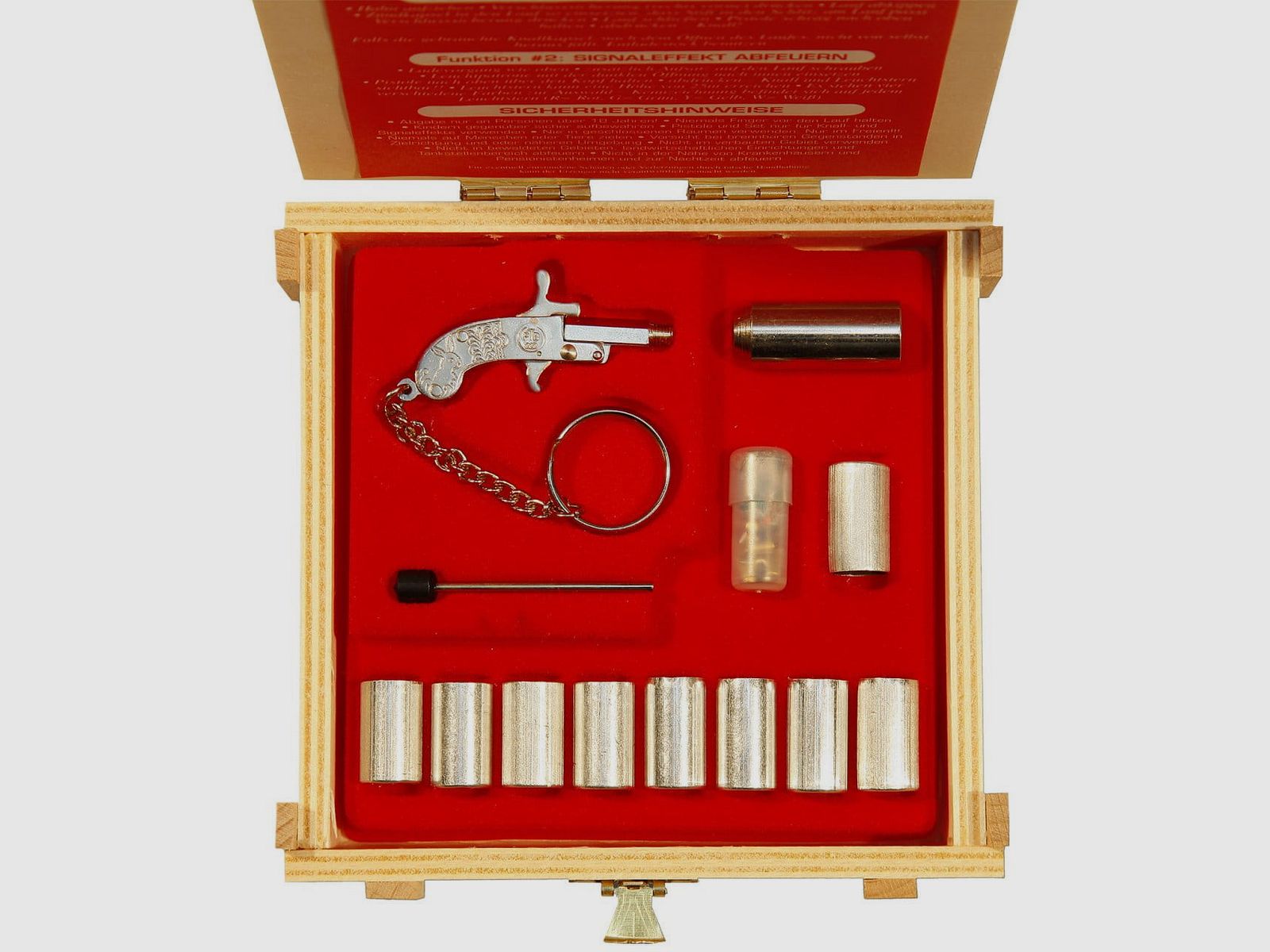BERLOQUE Pistole 24-Karat-vergoldet mit passender Holzkassette