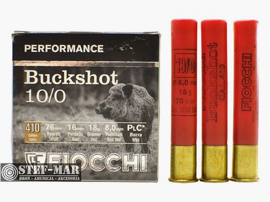 Fiocchi Buckshot ammunition 10/0, cal. .410 (pack of 25) [S3-14]