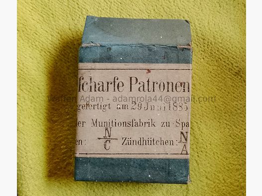 Munitionsfabrik Spandau 10 scharfe Patronen M/71