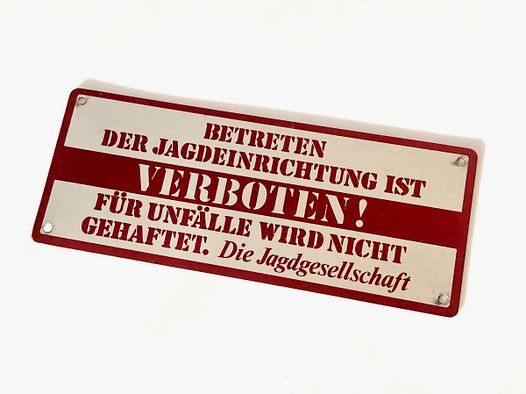 Schild Reviereinrichtung Alu