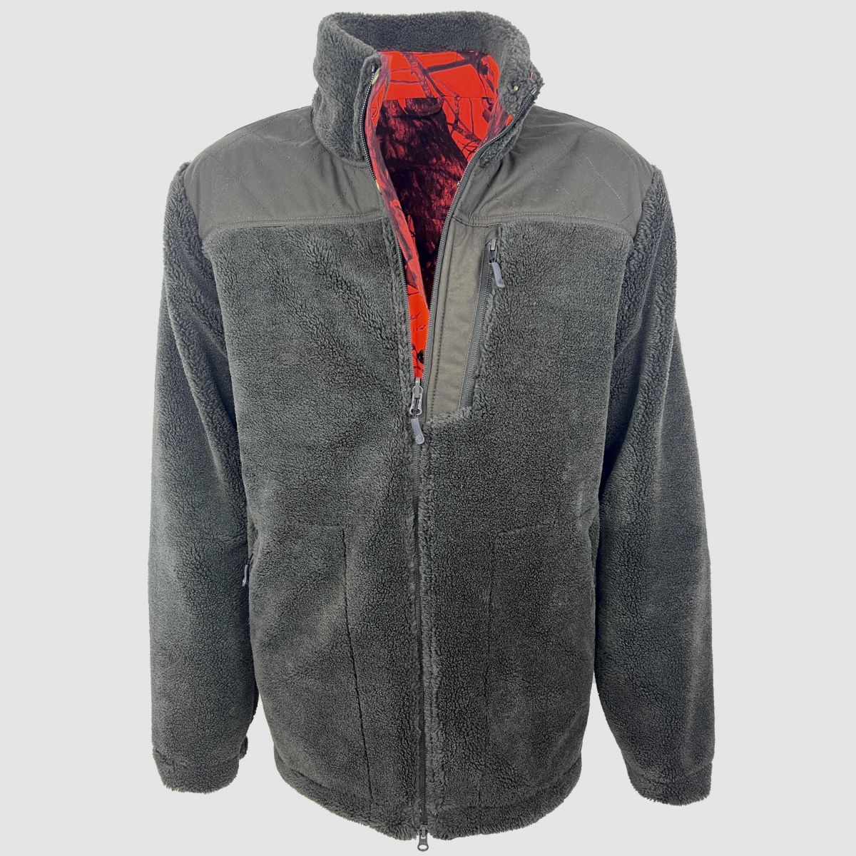 SHOOTERKING wendbare Faserpelzjacke Olive/ Blaze Orange