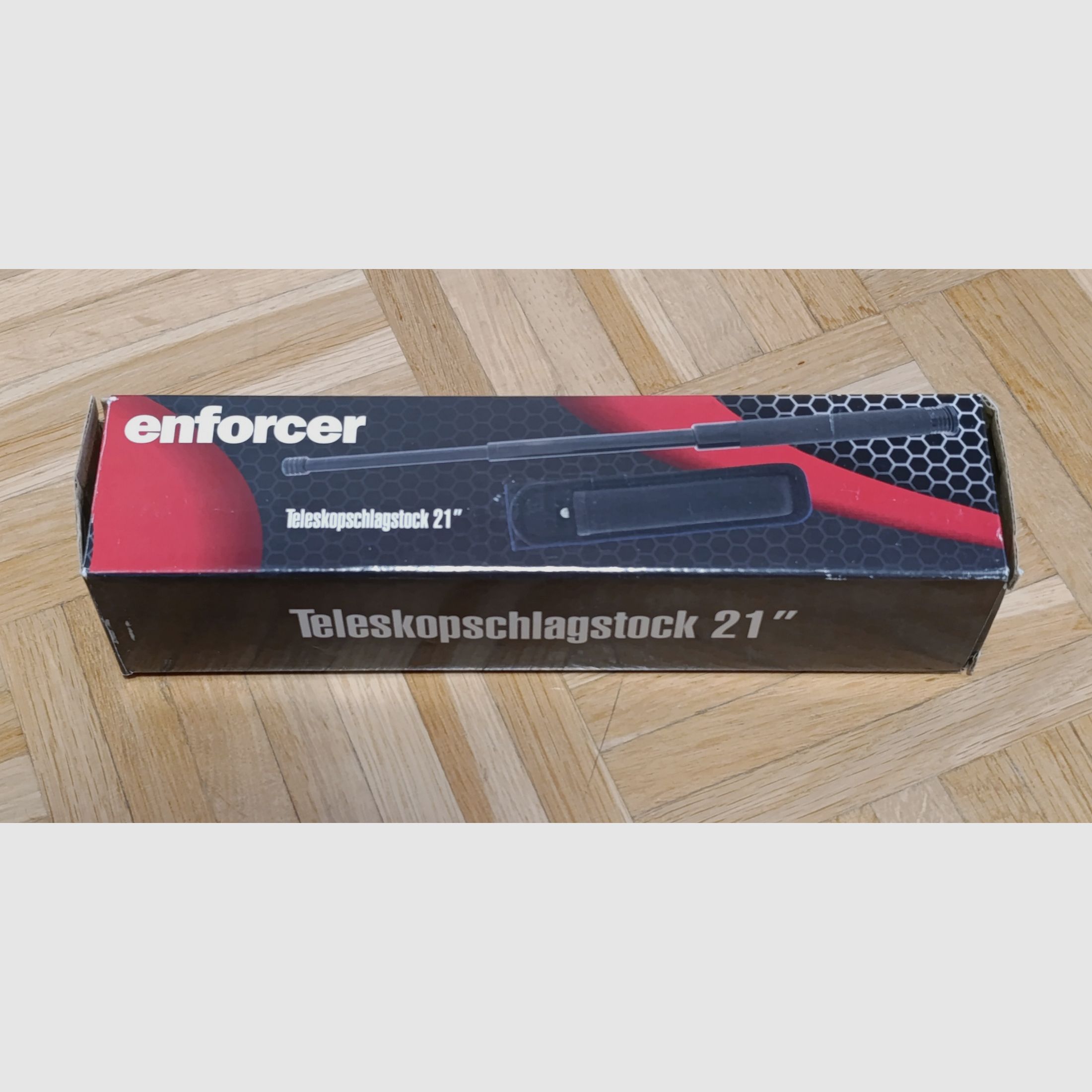 enforcer Teleskopschlagstock 21" mit Druckknopf schwarz inkl. 360° Holster