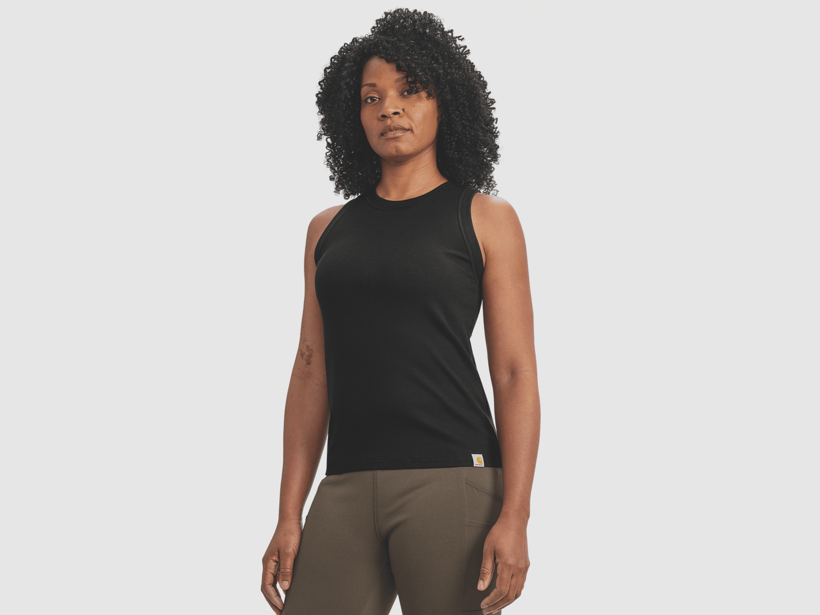 Carhartt TENCEL™ Fiber Series Fitted Ribbed Tank Donna Nero M