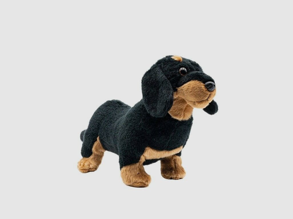 LivingActive Dachshund Plush Toy 28 cm - Realistic Cuddly Toy