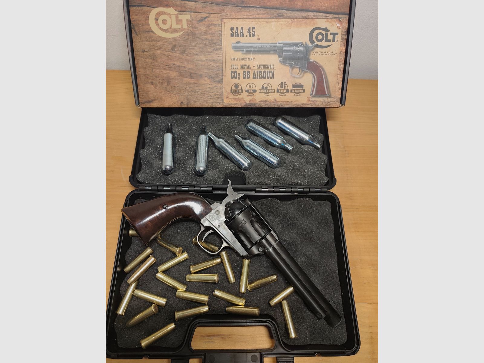 Colt Single Action Army 45 acabado antiguo 4,5 mm BB revolver de aire comprimido, imagen 1 de 5