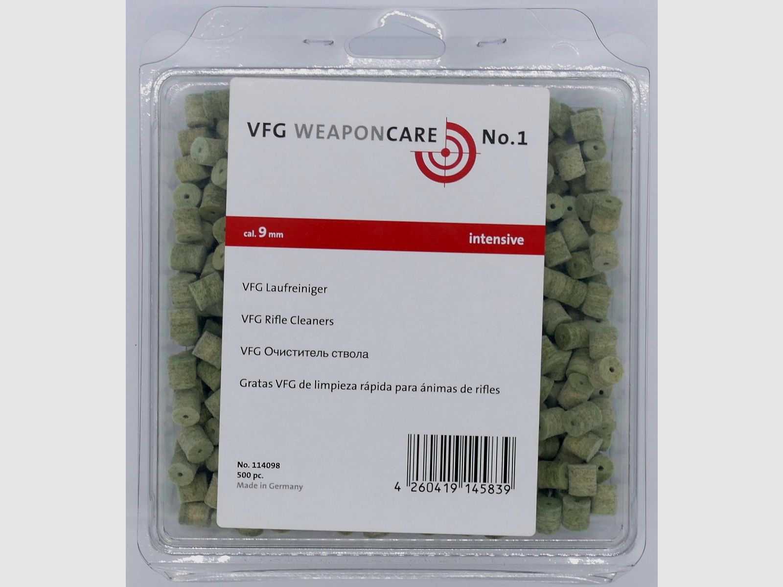 VFG Barrel Cleaner Intensive / 500 9mm Cleaning Accessories for Weapons