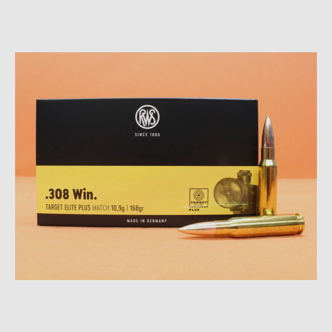 RWS Patrone .308Win RWS 168grs HPBT (2403867) VE 20 Patronen (Target Elite Plus)/ 10,9g Hohlspitz-Match