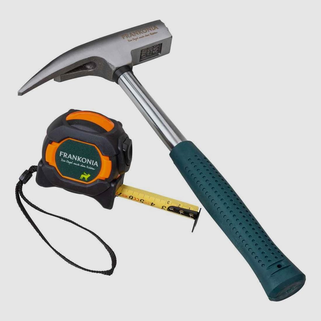 Frankonia Set: Latthammer und Profi-Maßband