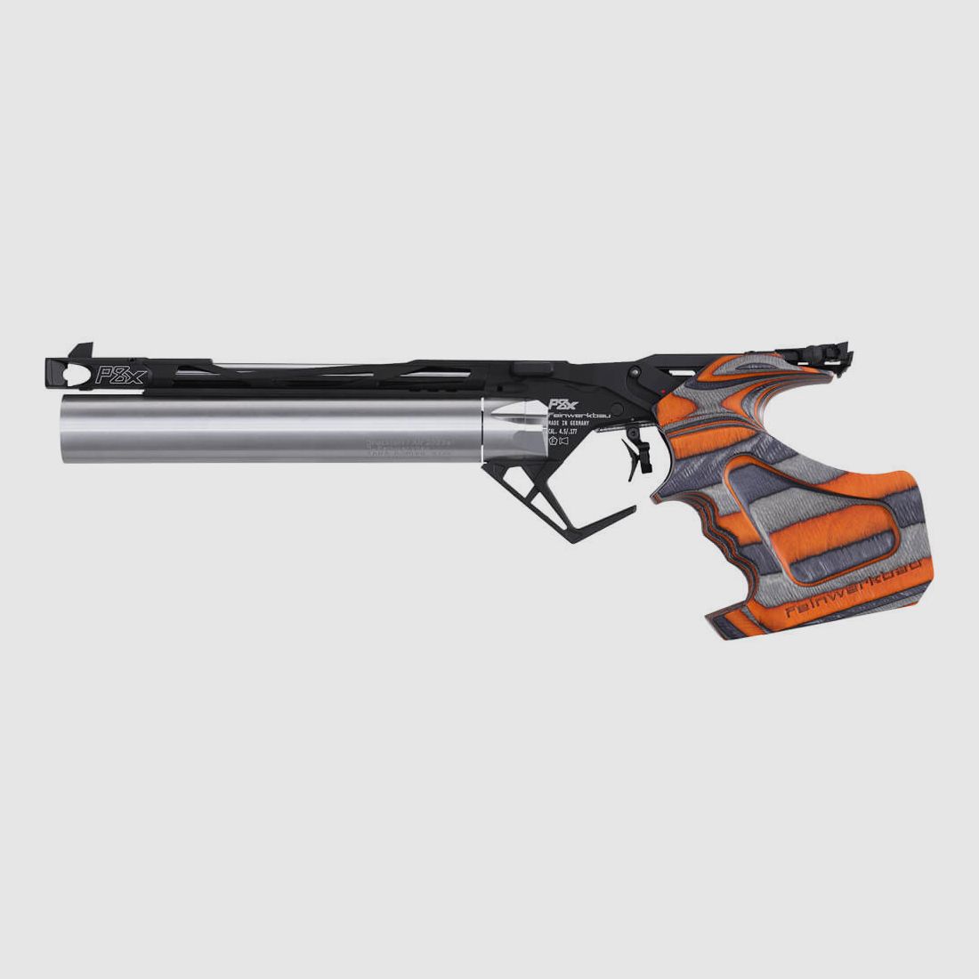Feinwerkbau P8X Laminated Orange — Strzelec praworęczny, zdjęcie 4 z 7
