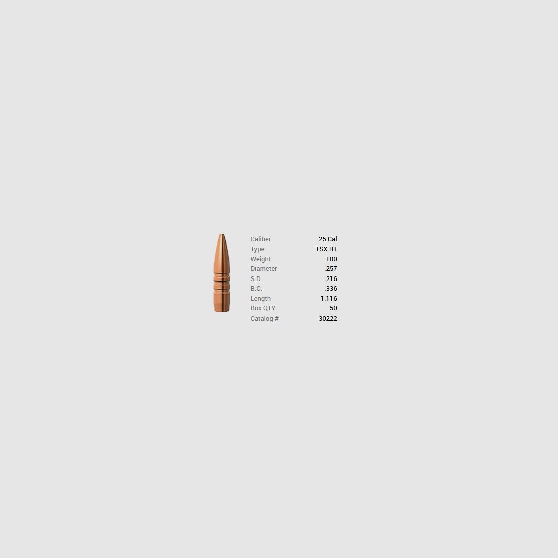 Barnes Geschoss .25/.257 100GR TSX BT 50 Stück