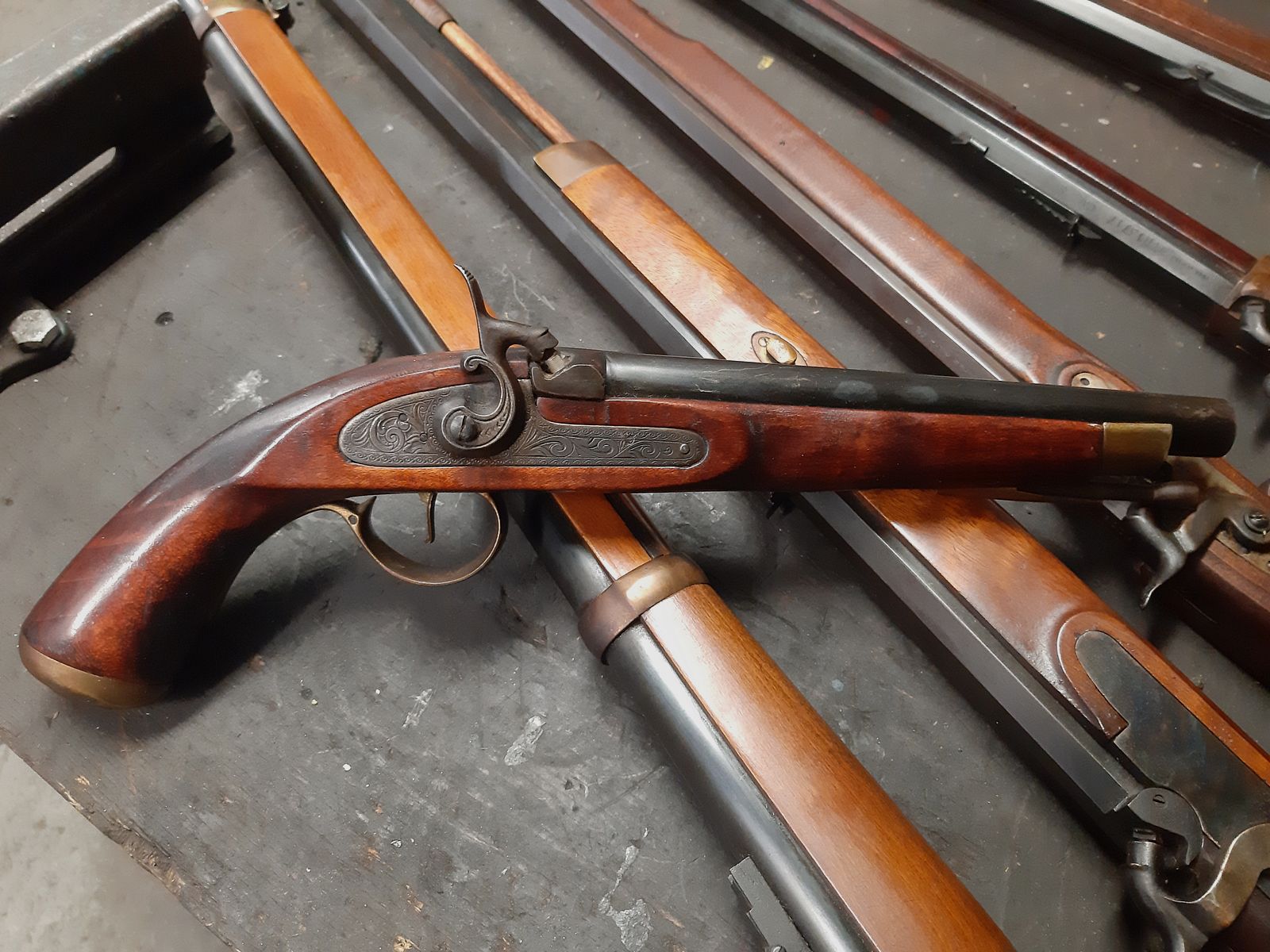Cal. 45 muzzle-loading pistol percussion pistol made in Spain
