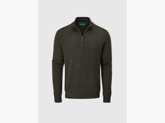 Alan Paine pull en laine d’agneau | col zippé | seaweed
