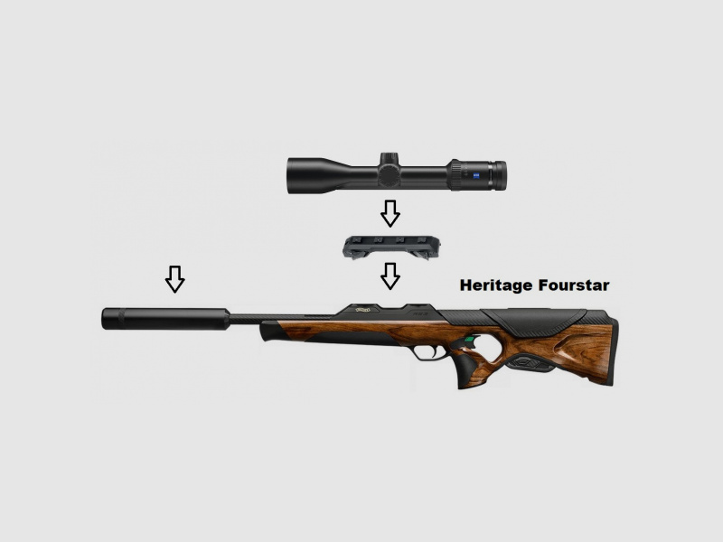 Walther RS3 Heritage Fourstar + Zeiss V6 2-12x50 M + Schalldämpfer + ... / Komplettpaket