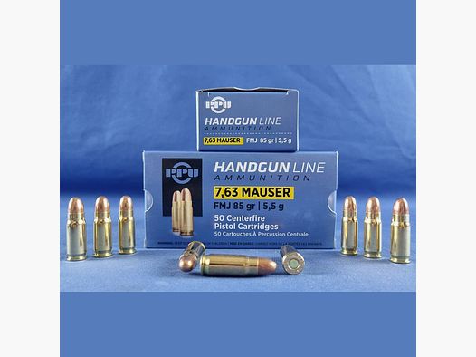 PPU 7,63mm Mauser 85grs 5,5g FMJ