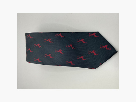 Corbata azul oscuro con motivo de ciervo rojo