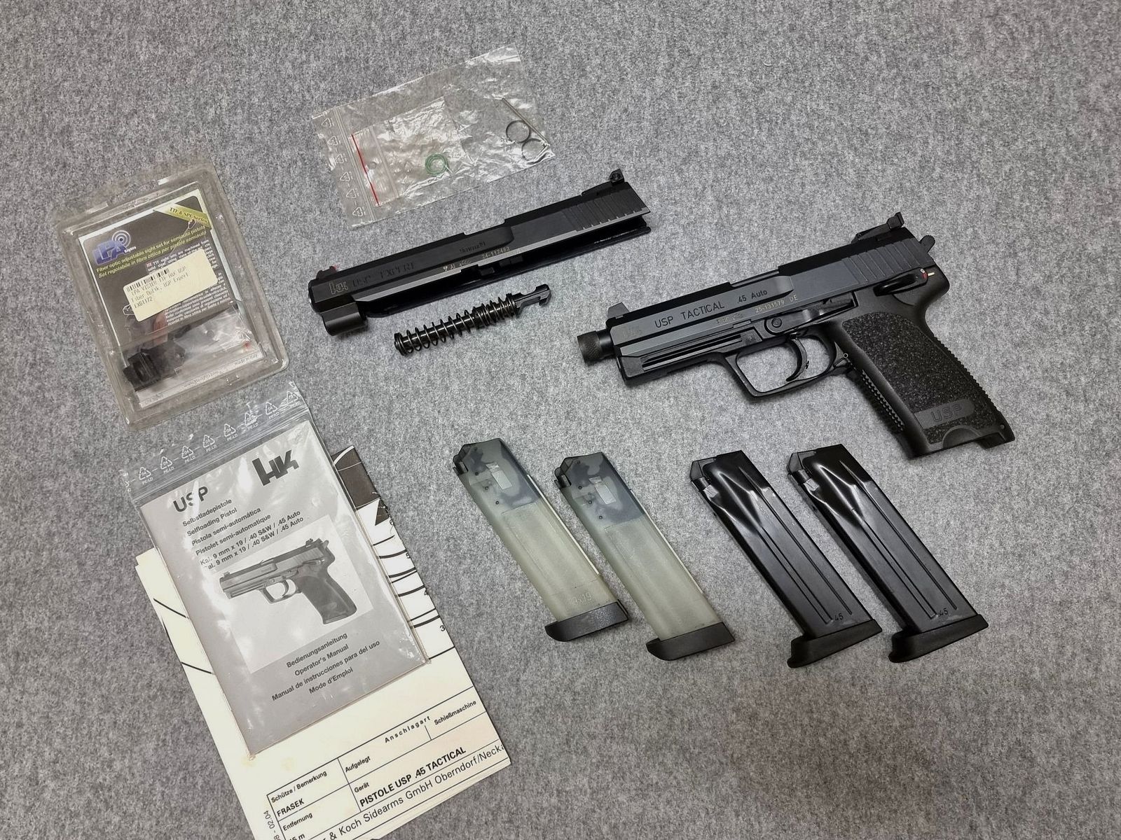 SET: Heckler&Koch USP Tactical Pistool .45 ACP met verwisselsysteem Expert 9mm Luger - H&K HK