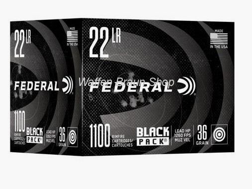 Federal Black Pack .22 l.r. Lead HP 36 gr a"1100 Stück
