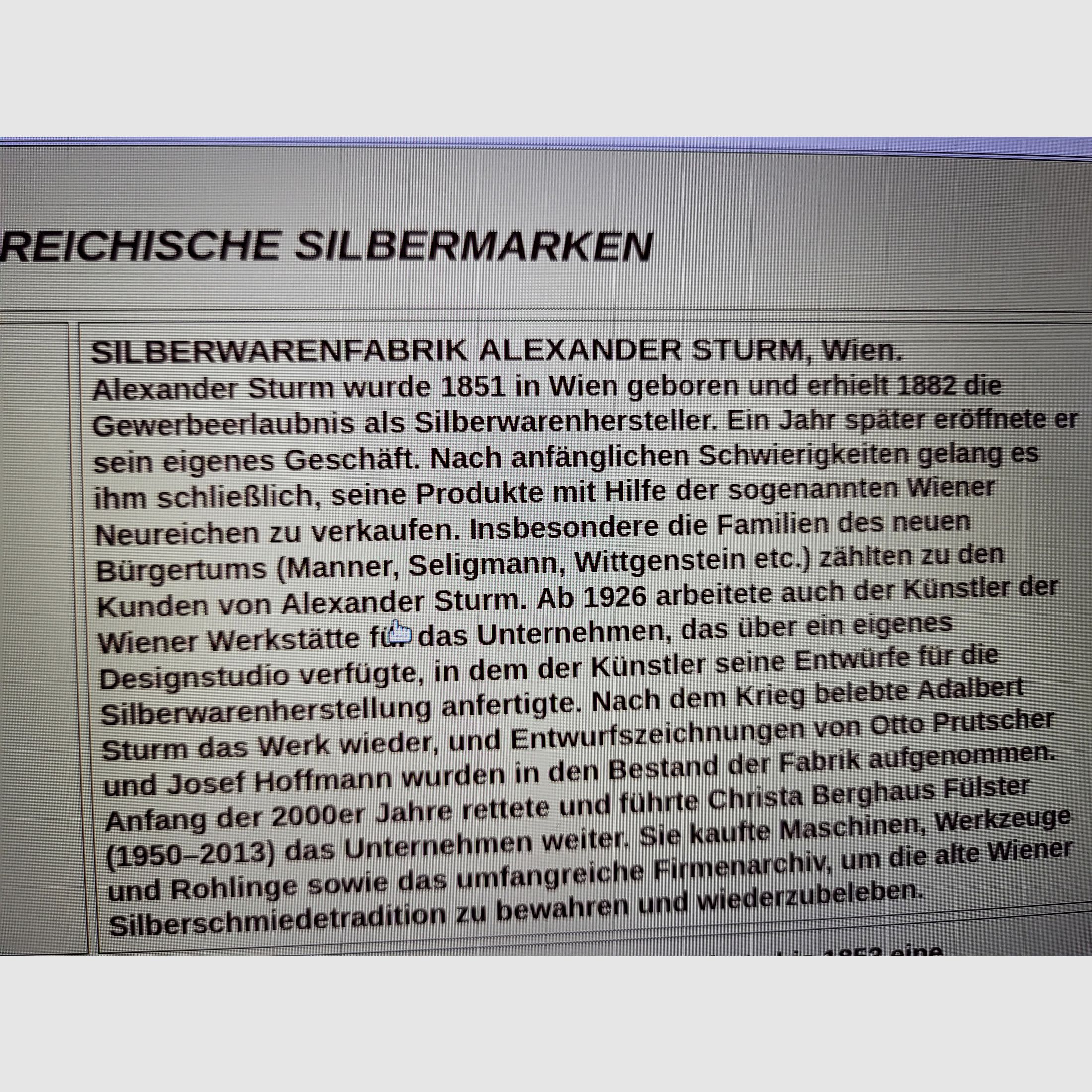 Altes Spazierstock - 800 Silber - Ebenholz - A. Stürm Wien - 1920er Jahre - Österreich