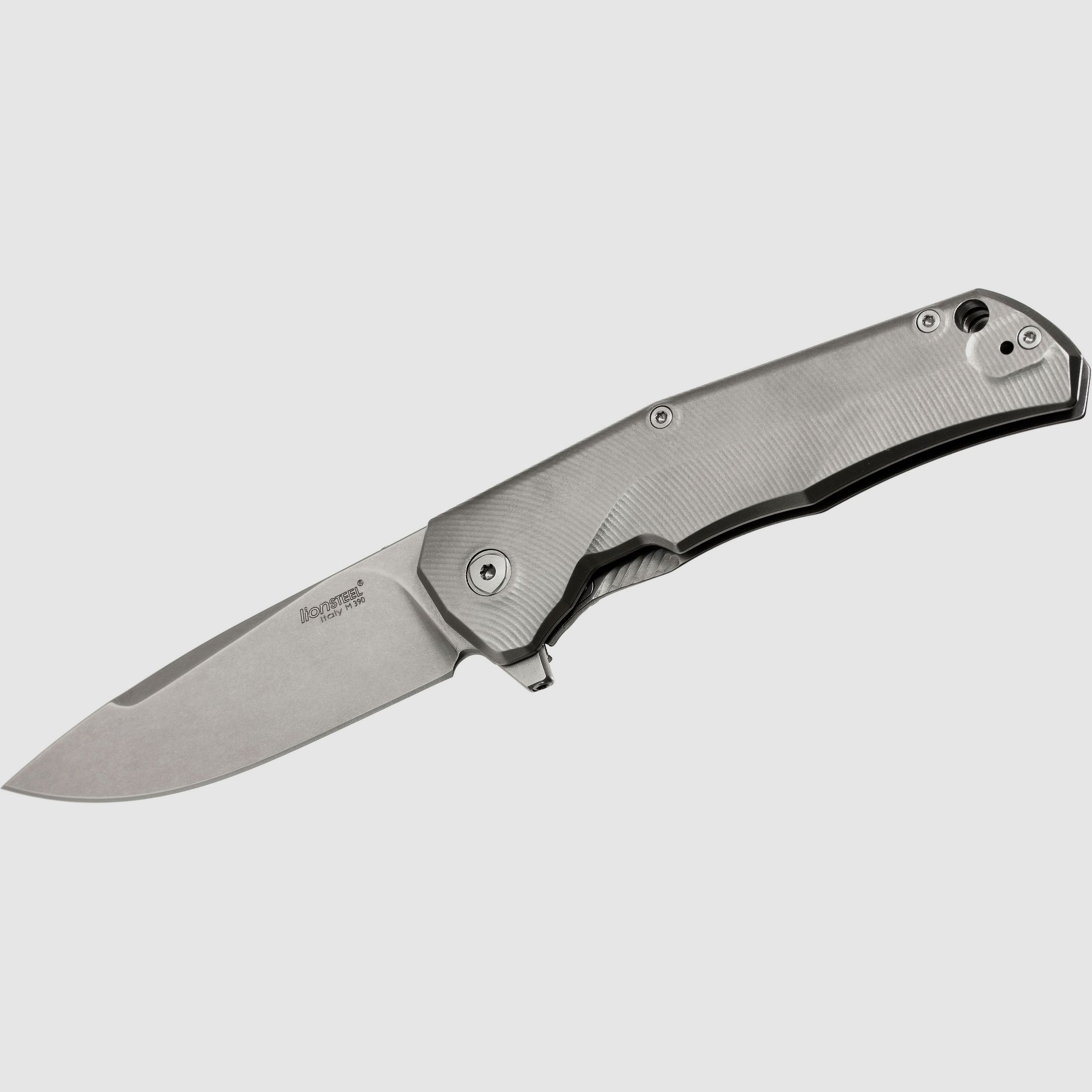 Three Rapid Exchange, M390-Klinge, Griff aus mattiertem Titan, graue Akzente | 97231