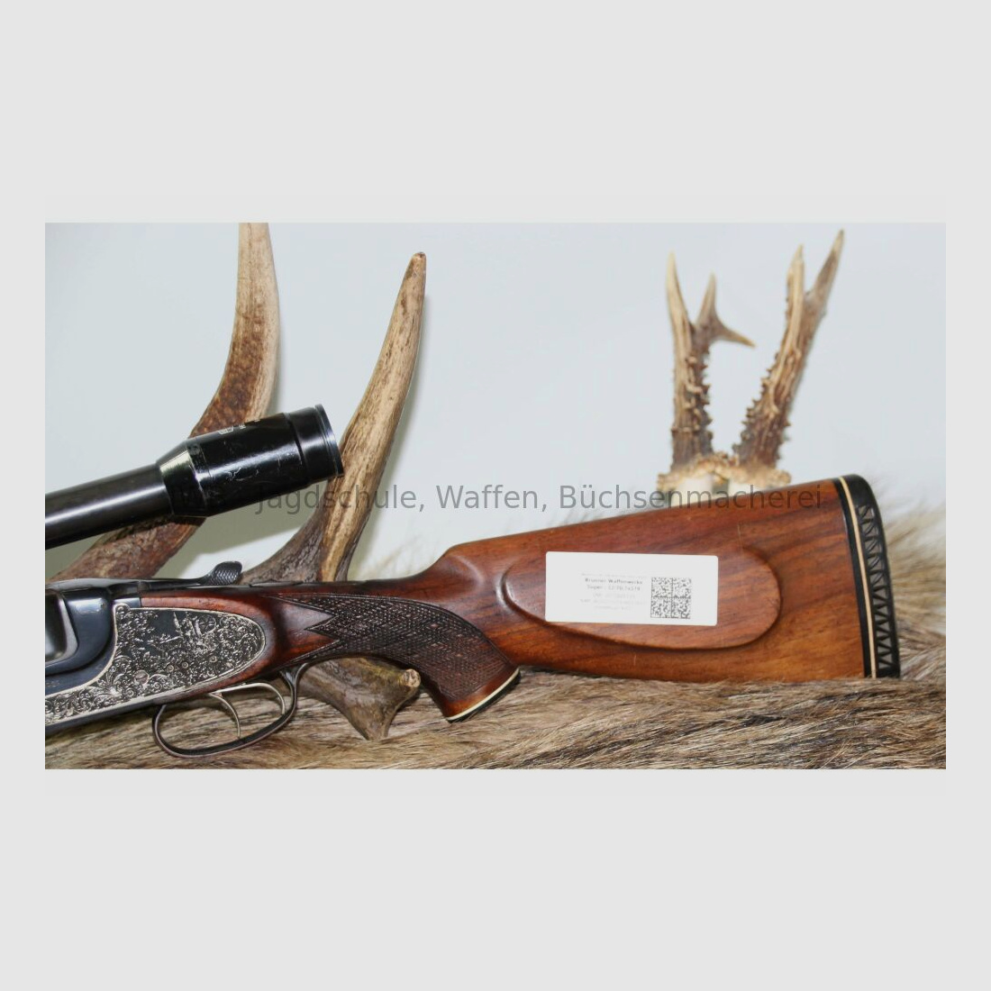 Escopeta Brünner Super Bock con cañón intercambiable y montaje oscilante 12/70; 7x57R