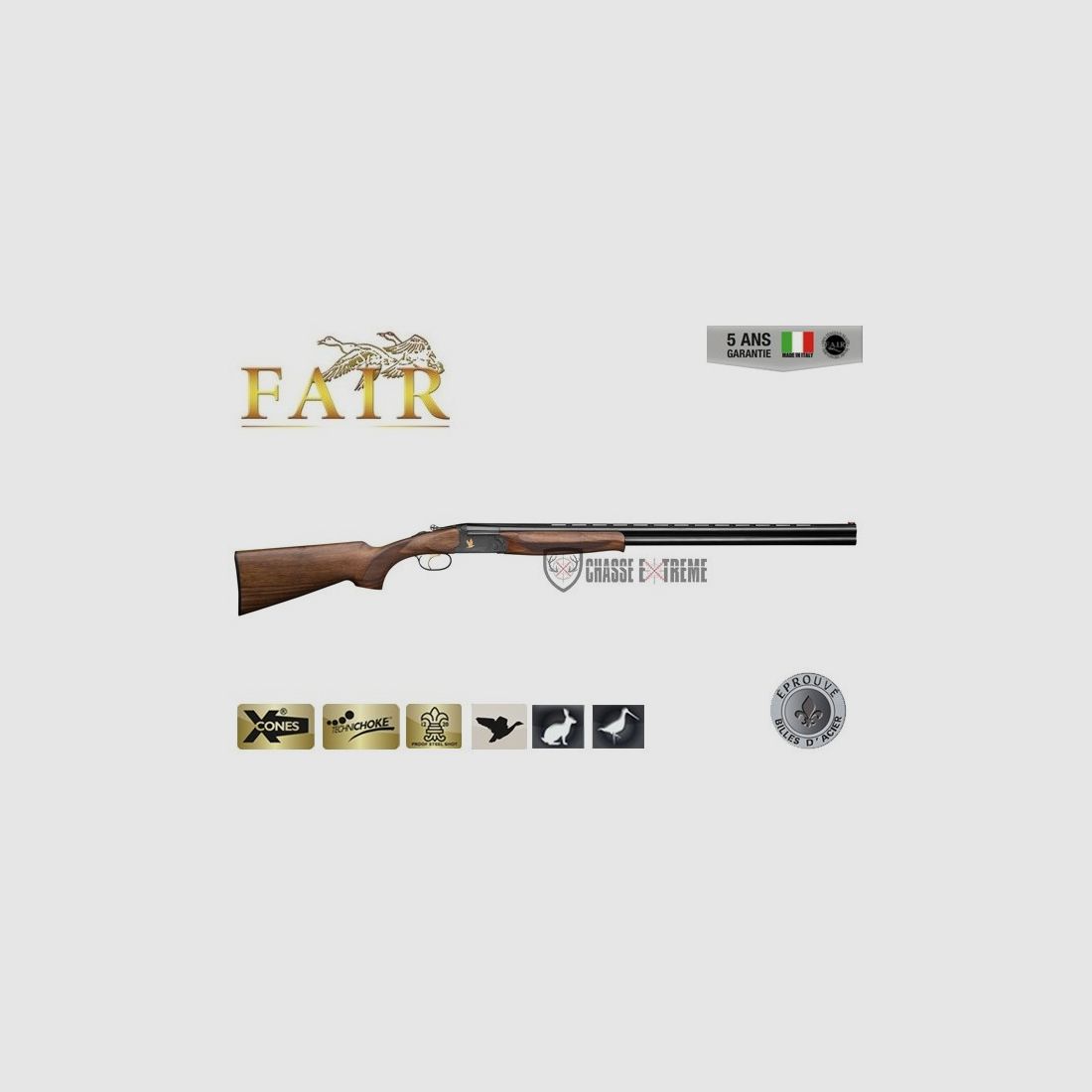 Over-and-Under Shotgun FAIR Classic Steel Ejector Cal.20/76 76cm - Black Receiver, image 1 of 4