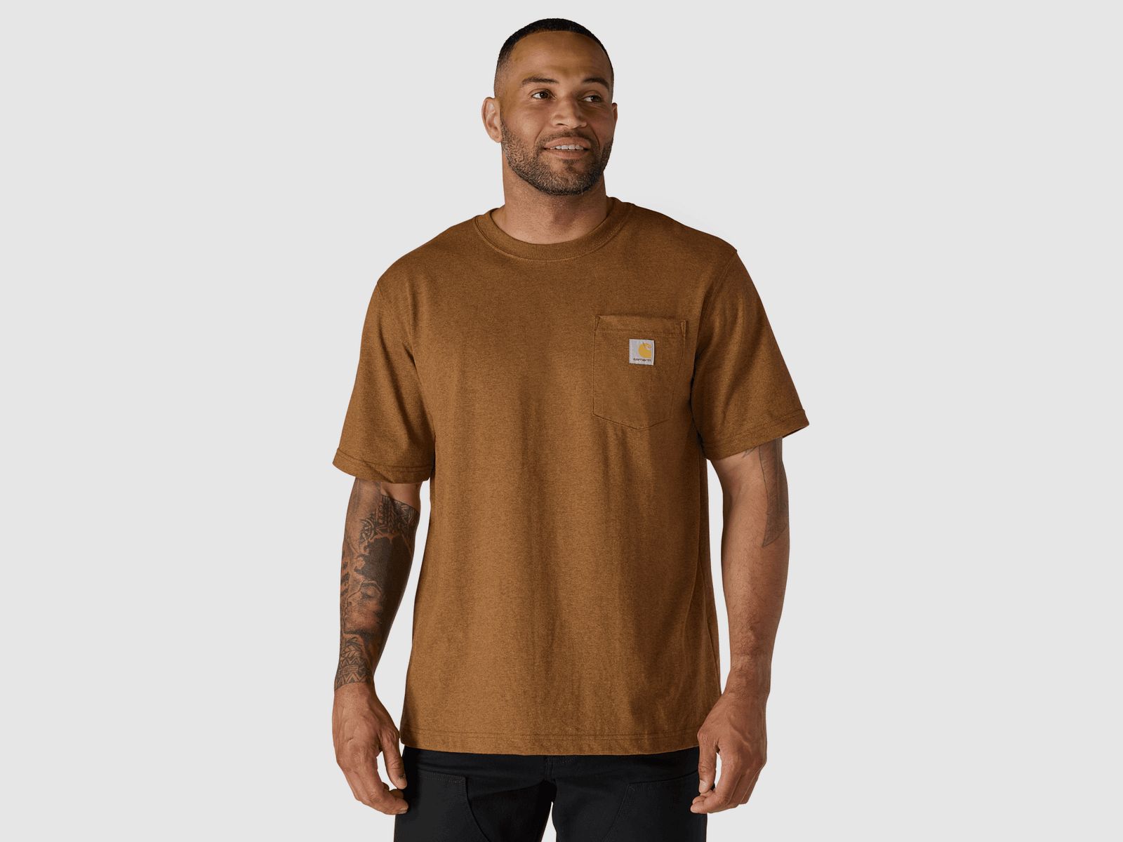 Carhartt Dearborn Relaxed Pocket T-Shirt Uomini Carhartt Marrone XS