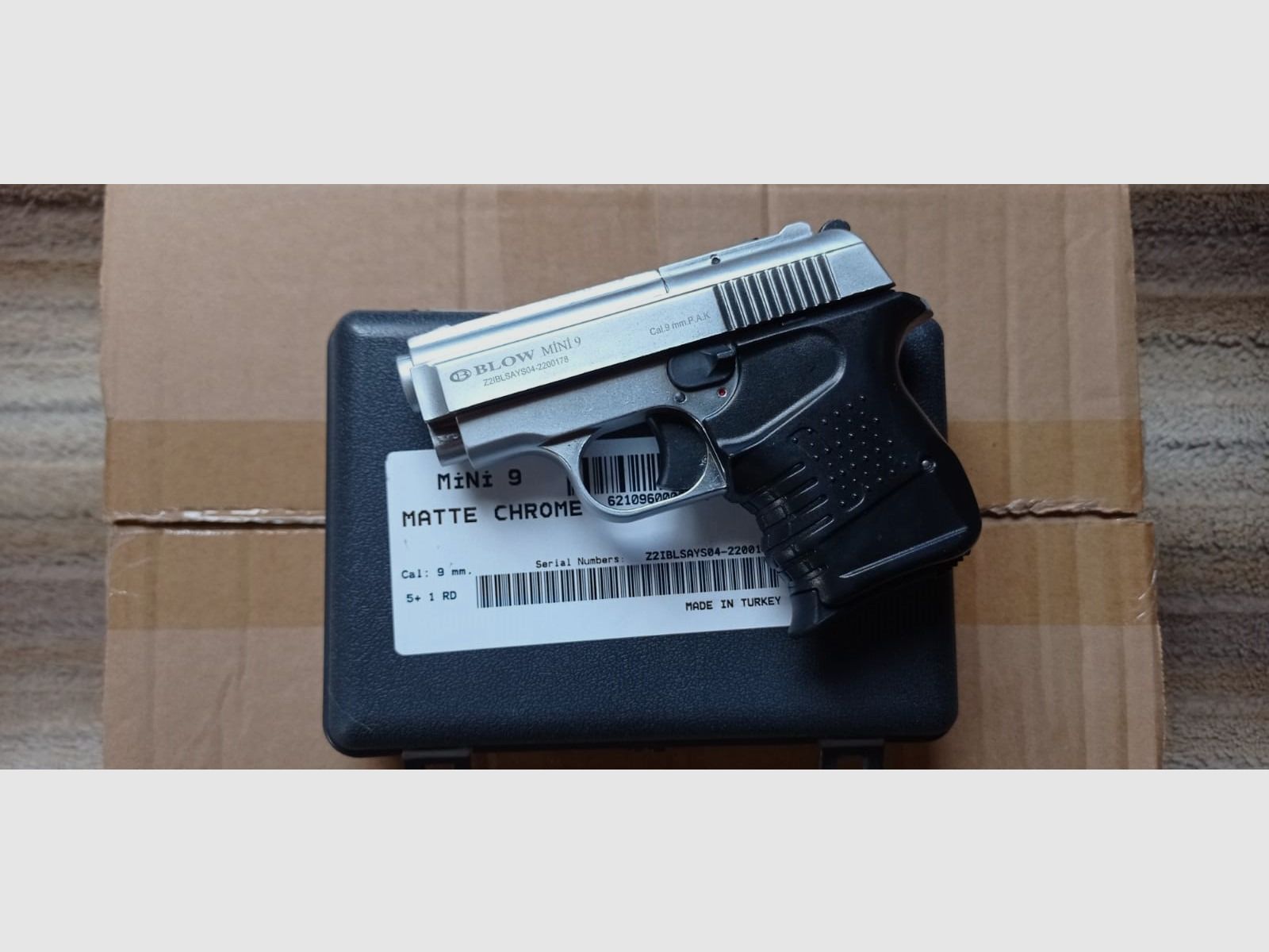 BLOW MINI Matte Chrome 9mm P.A.K. | Compact - Blank / Schreckschuss - Nieuw / New - EU Verzending / EU Shipping