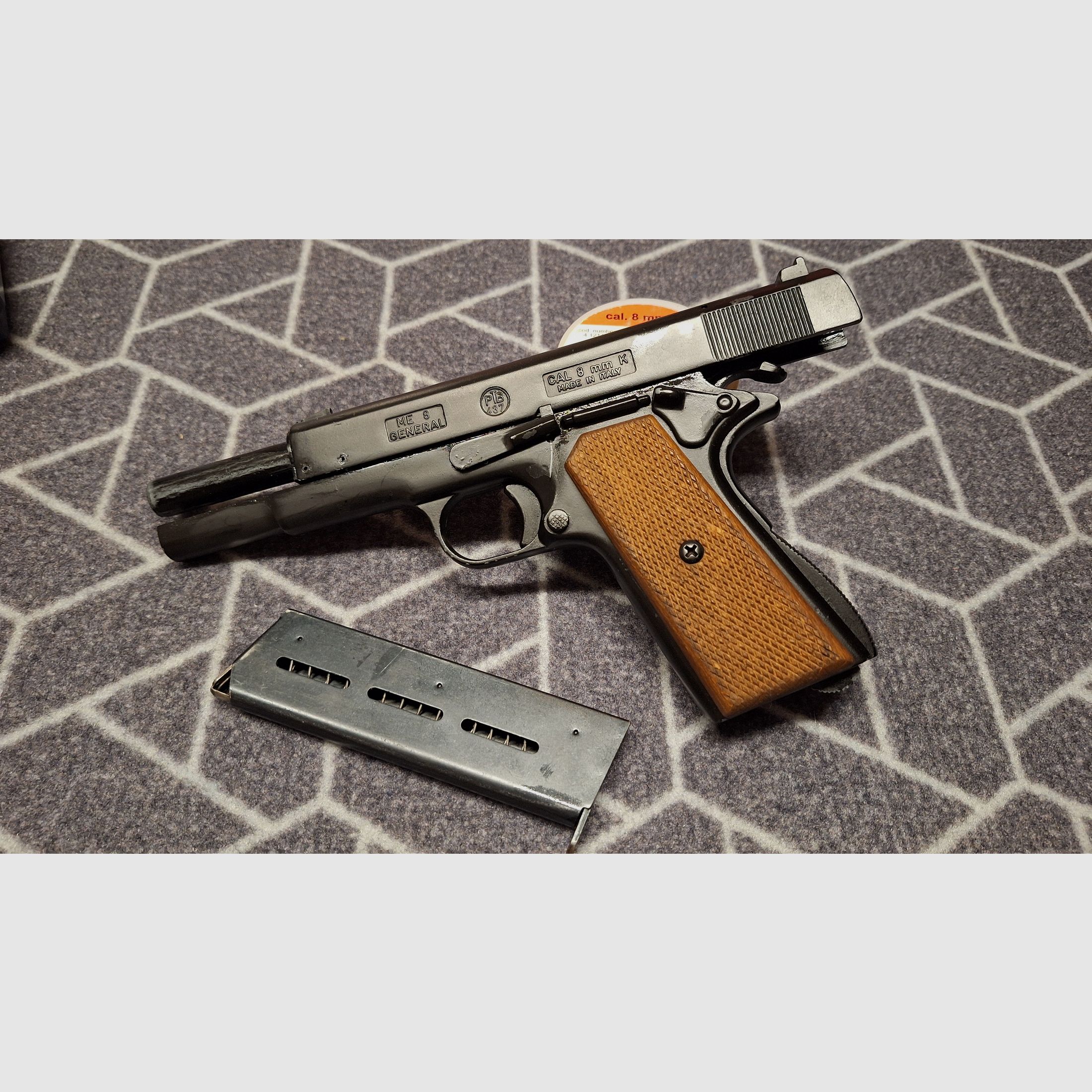 ME 8 pistola de colección general 8mm de detonación en estilo 1911, PTB437