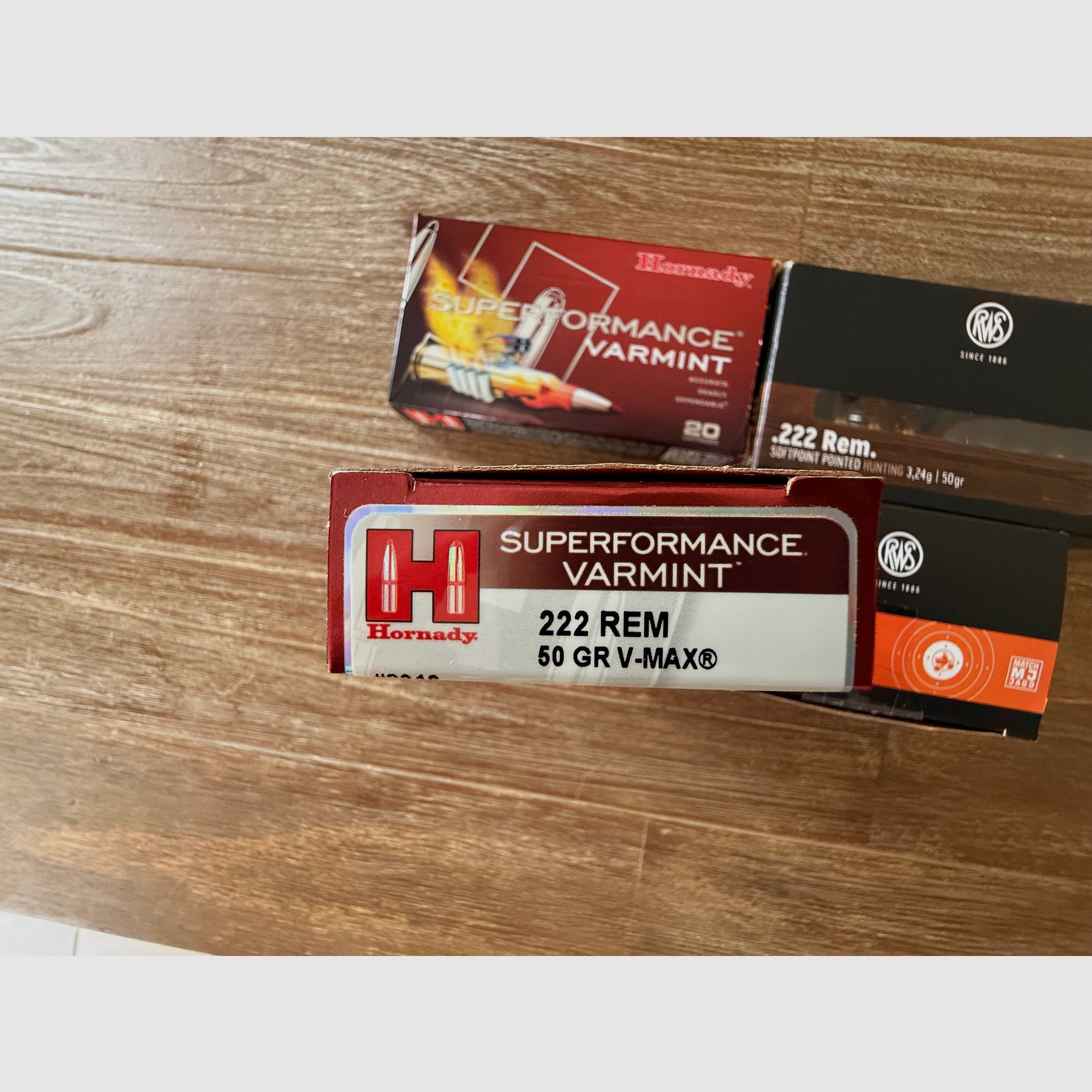 .222 Remington Munition  73 Schuss, Hornady, RWS