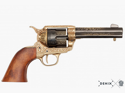 45er Peacemaker Colt, messingfarben Cowboy