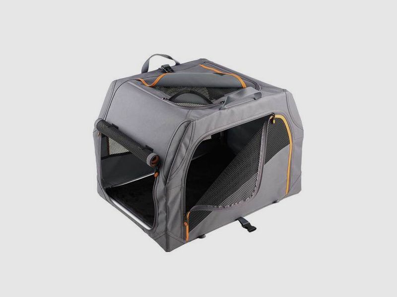 Hunter Hundetransportbox mit Aluminium-Gestell 91 x 61 x 58 cm Anthrazit/Orange
