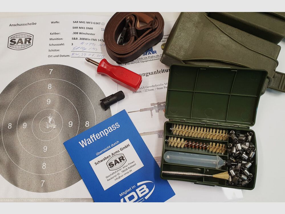 Fucile semiautomatico Schwaben Arms GmbH SAR M41 DMR (DESIGNATED MARKSMAN RIFLE) in calibro 308win. simile a HK41/G3 Custom