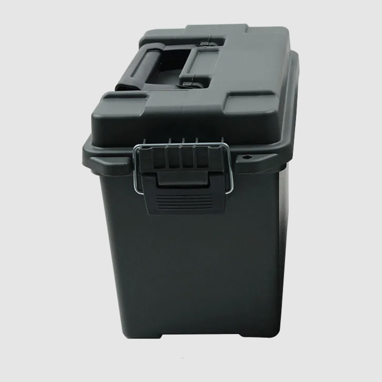 Lockable plastic ammunition box for transport and organization at the shooting range (Ammo 50 / Green)