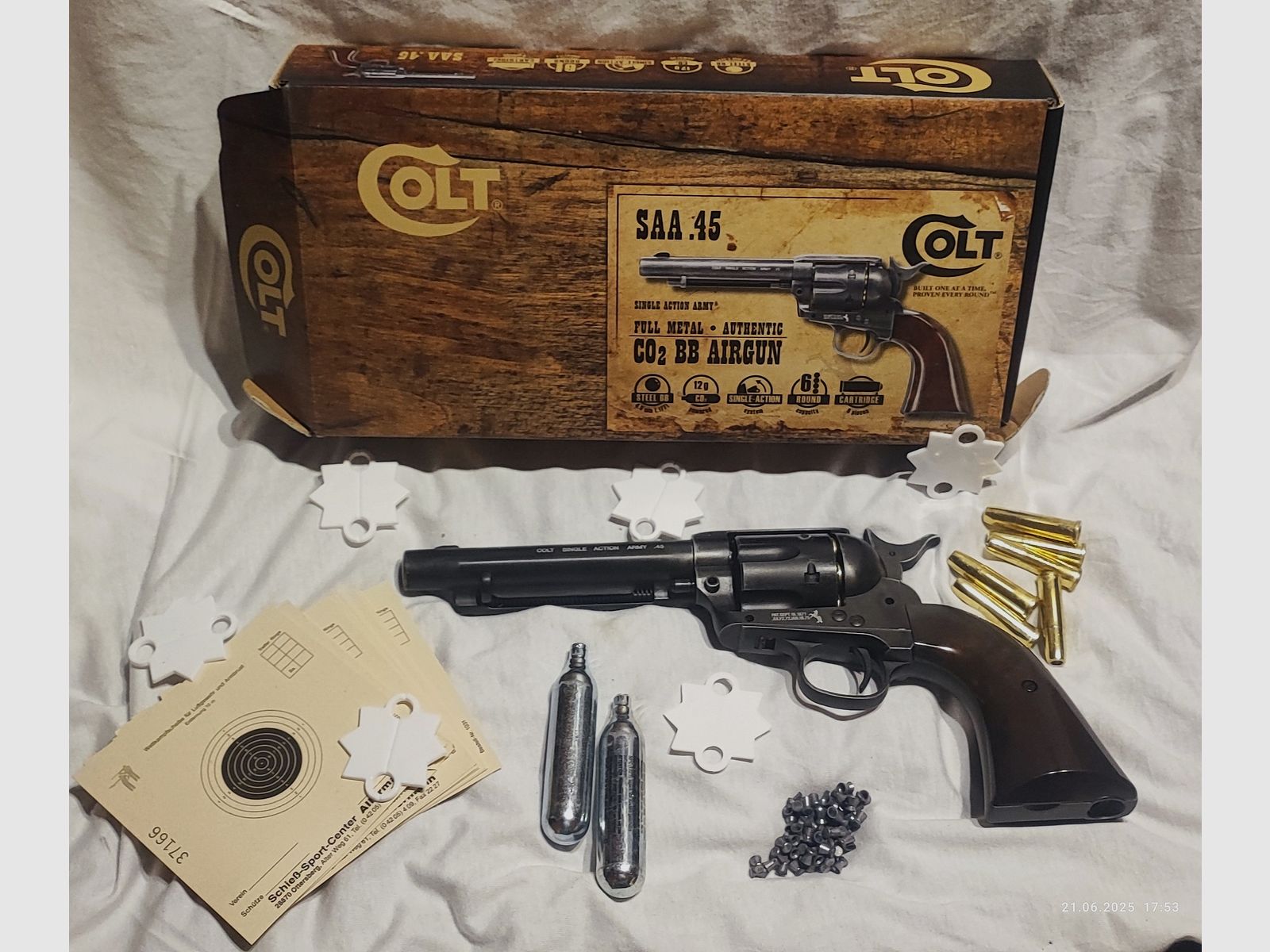 Colt SAA Peacemaker CO2 Luftpistole/ Revolver Set 