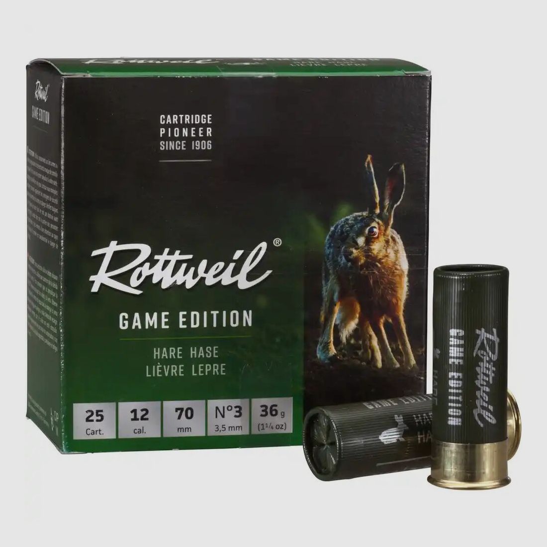 Rottweil 12/70 Edición de Juego Hase 3,5mm 36g