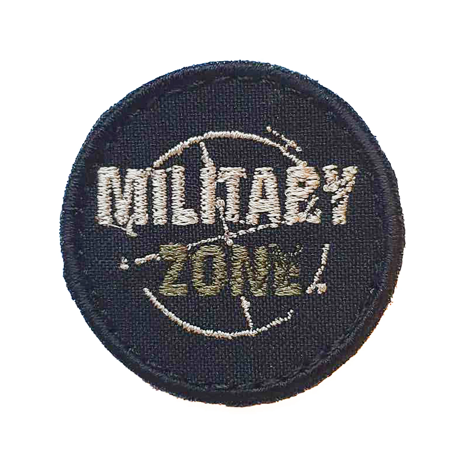 MILITARY ZONE Aufnäher rund Tarnfarben Klett klein 45 mm