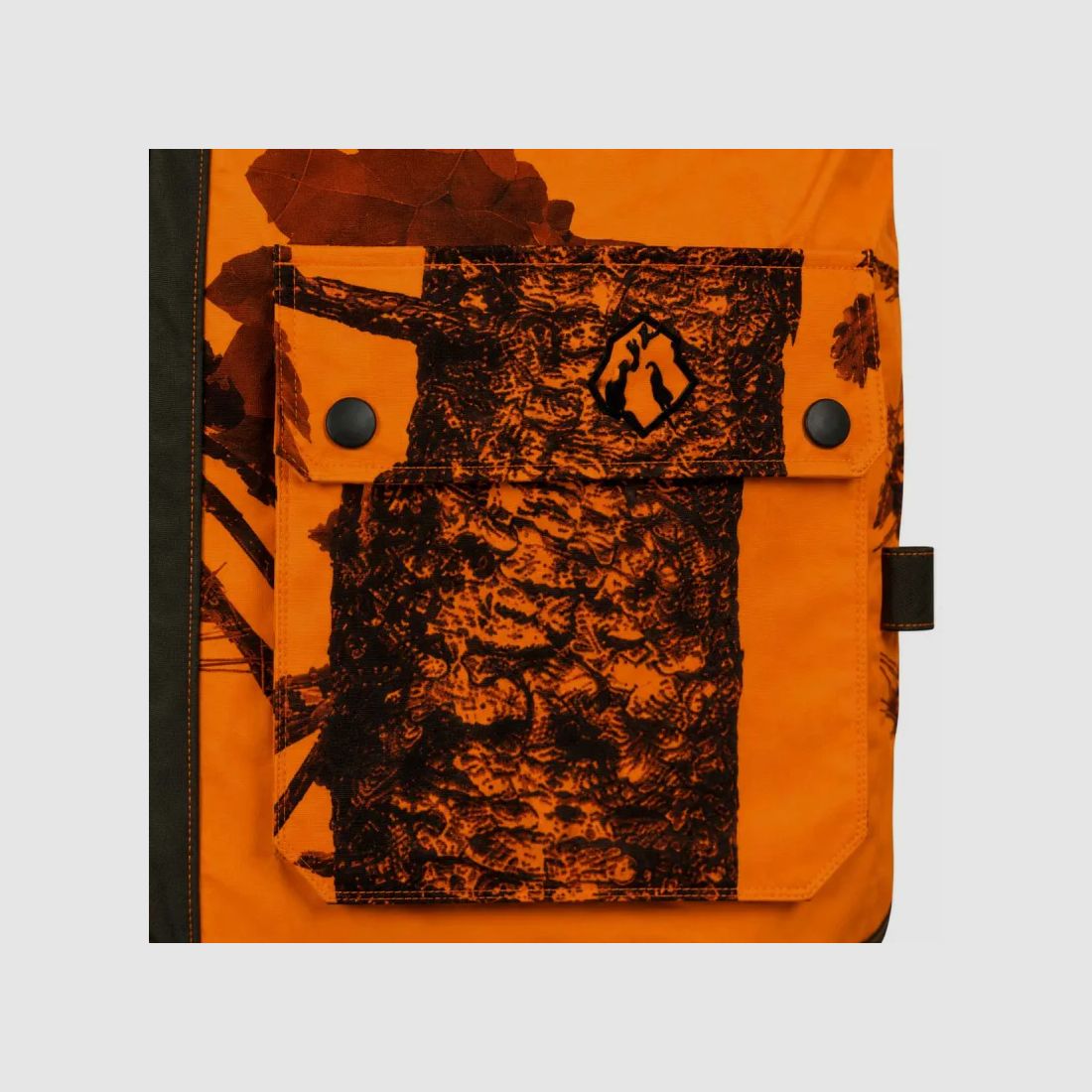 Gilet de chasse Somlys Classy camo orange et vert avec carnier, image 8 sur 12