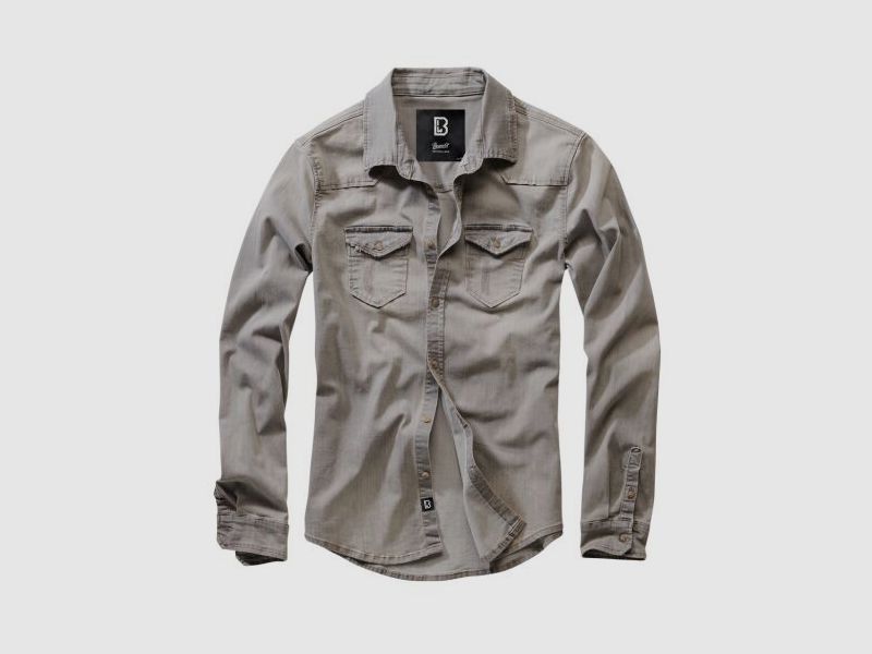 Brandit Herrenshirt Riley Denim Grau Denim XL