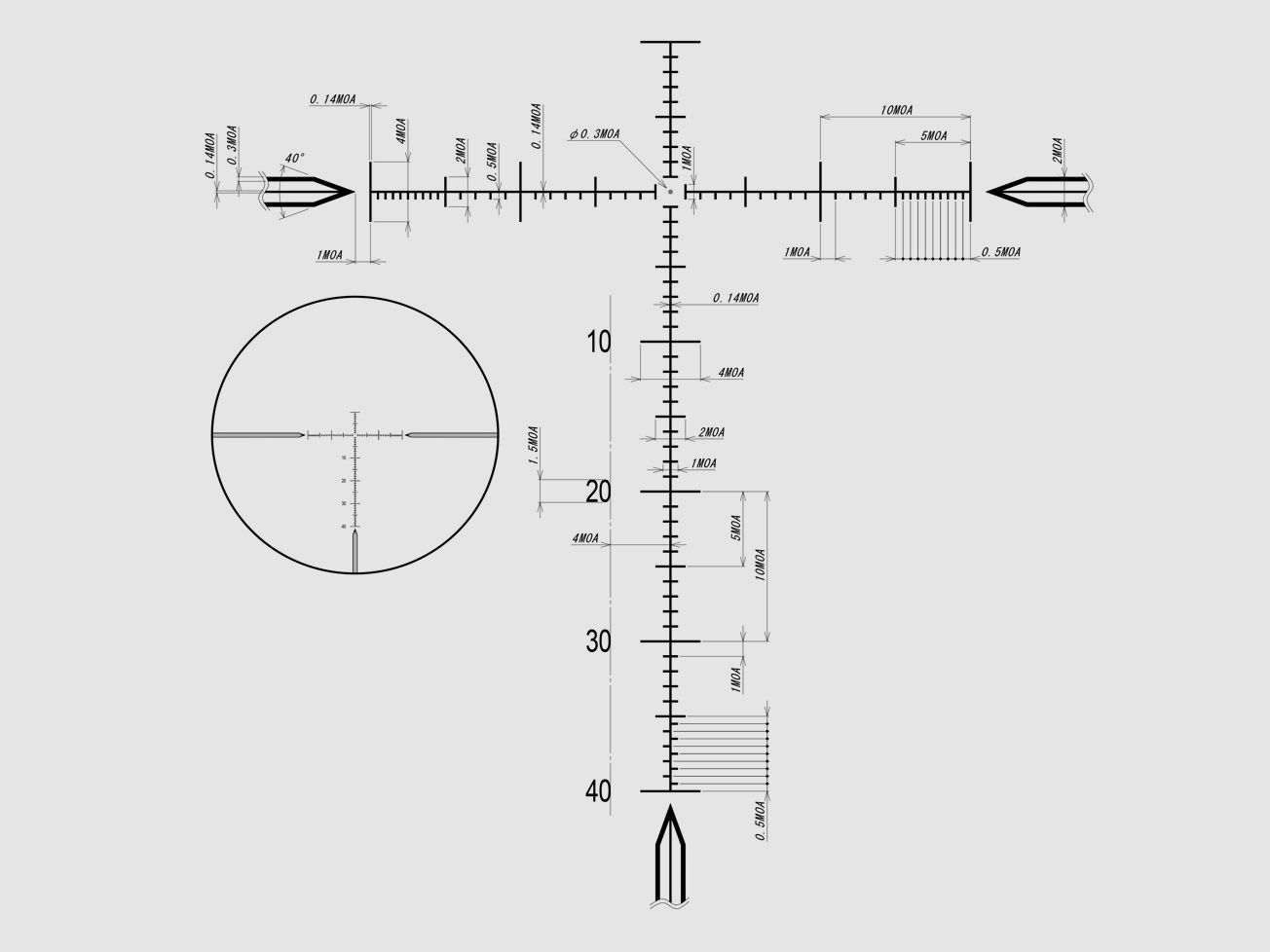 DDoptics Zielfernrohr | DDMP V10 4-40x50 | Sportschießen | MOA | tac-A