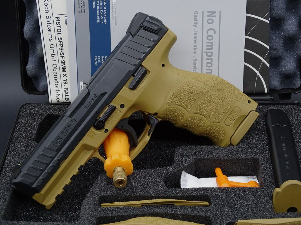 HK Heckler & Koch SFP 9 SF Ral 8000 Kaliber 9mm Luger SFP 9 SF Ral 8000 UNGESCHOSSEN