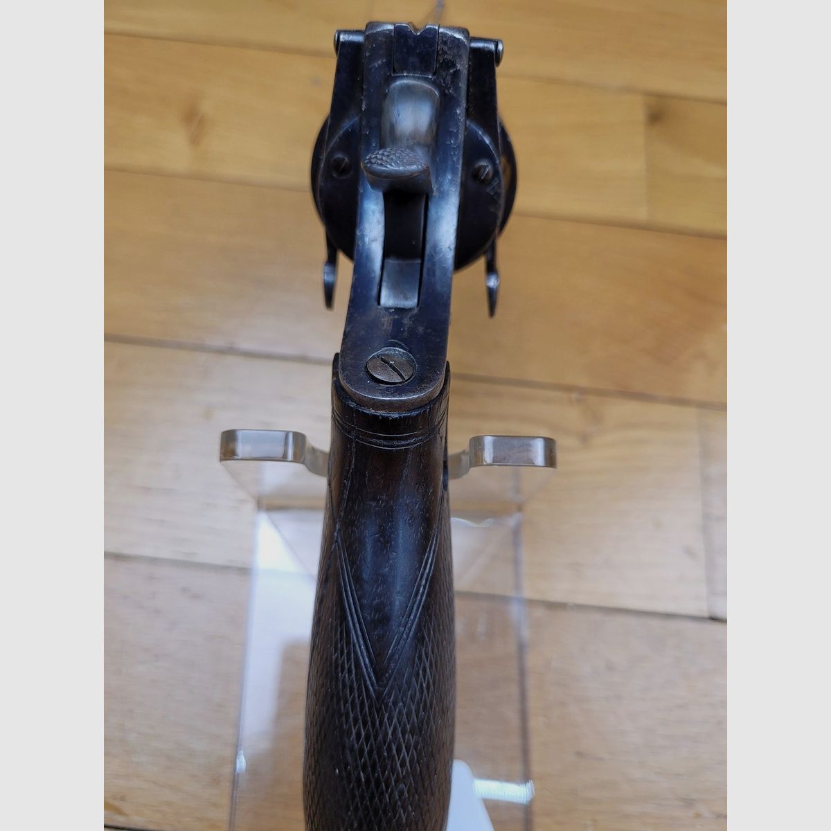 Fier Kipplaufrevolver System Pryse – Kal. 450 – schöne britische Fertigung Webley – Teststück aus ca. 1885 – schöner glänzender Brünierung – Top-Break mit Minze-Sauce – Kategorie D – TBE, Bild 17 von 23