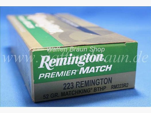 Remington .223 BTHP 52 grain 20 Stk #RM223R2