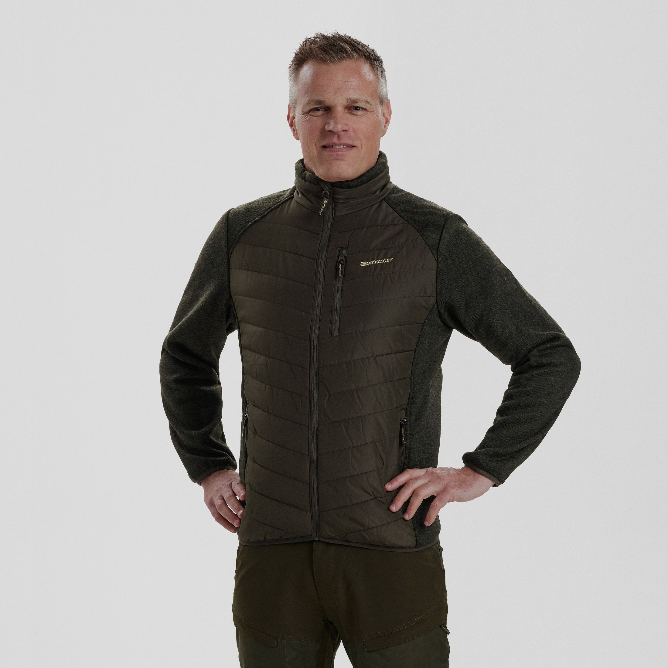 Moor Wattierte Jacke mit Strick - Timber – Größe: XL