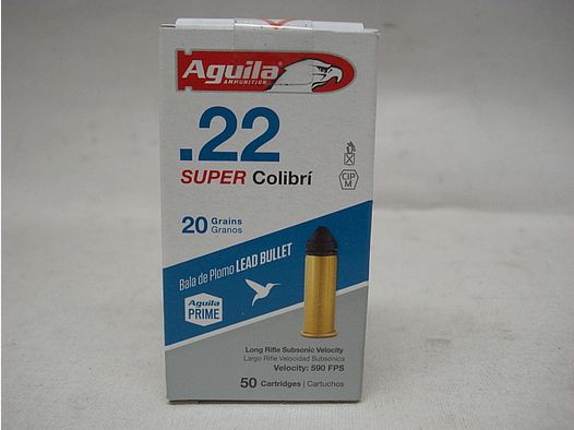 .22lr Super COLIBRI Subsonico - Velocità 20gr/a50 #1B220339