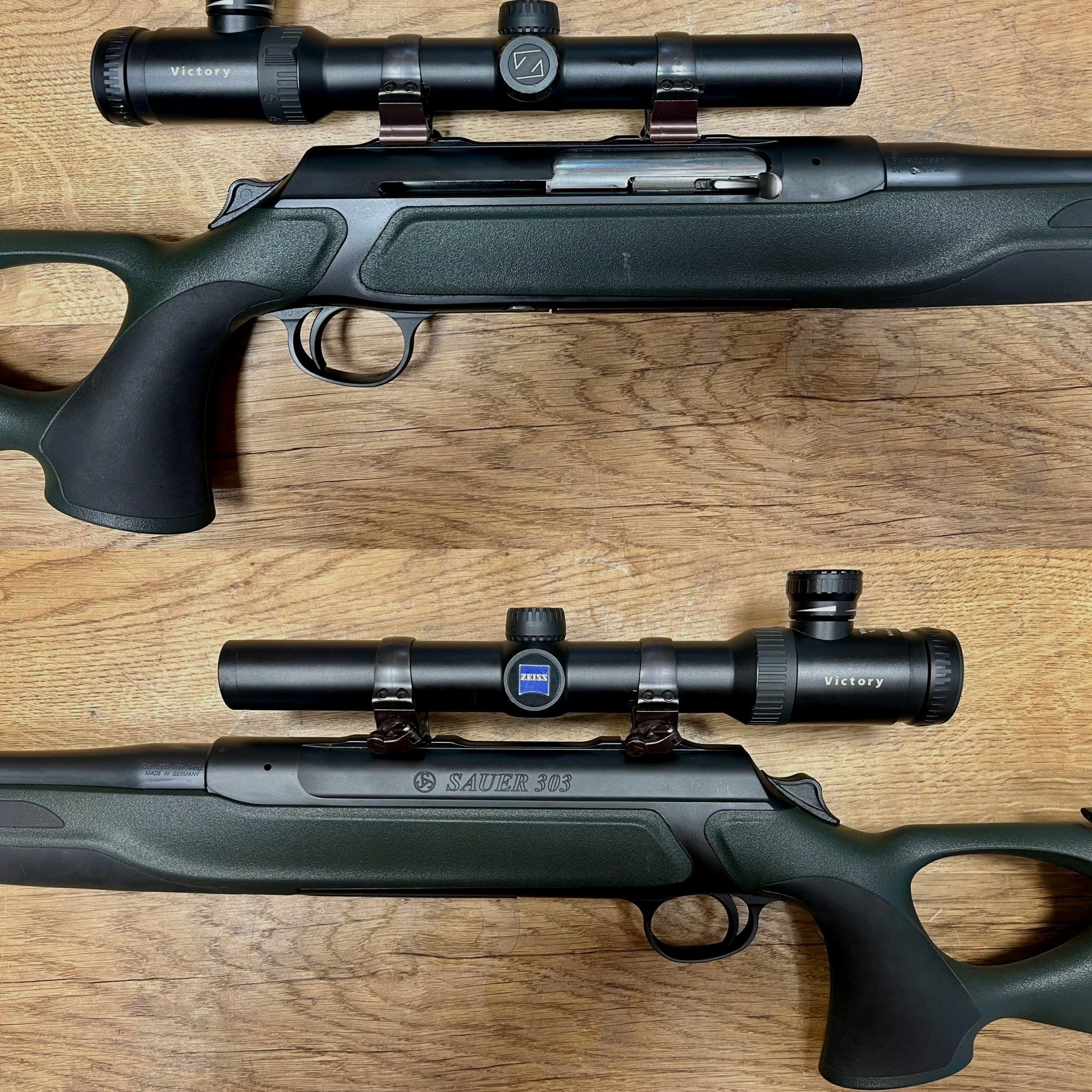 Sauer mit Zeiss Victory Varipoint Drückjagdglas 303 Synchro XT