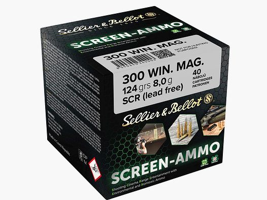 .300 Win. Mag. Screen-Ammo SCR Zinc 8.0g/124grs. Sellier & Bellot