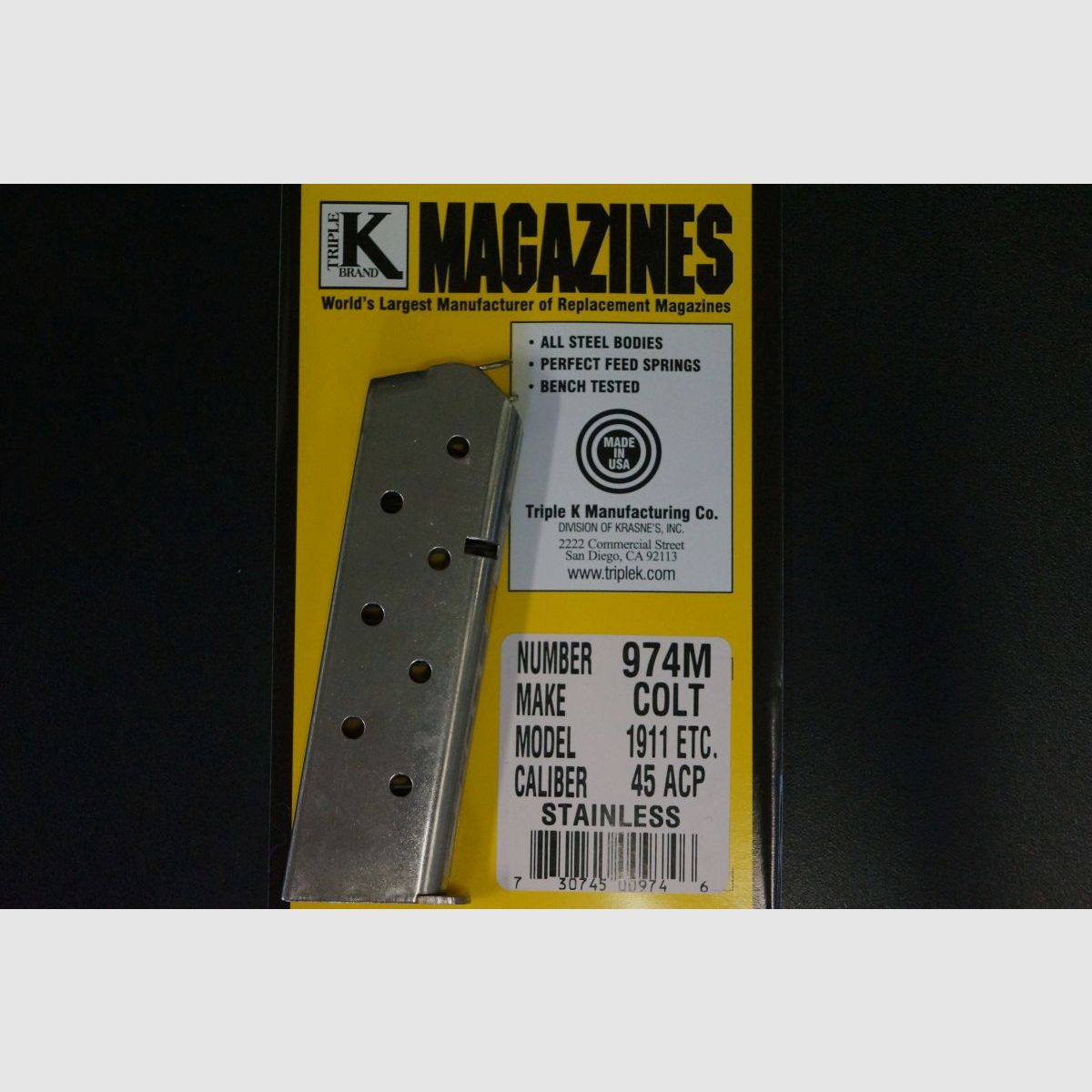 Triple K 1911 .45ACP 7 colpi Inox