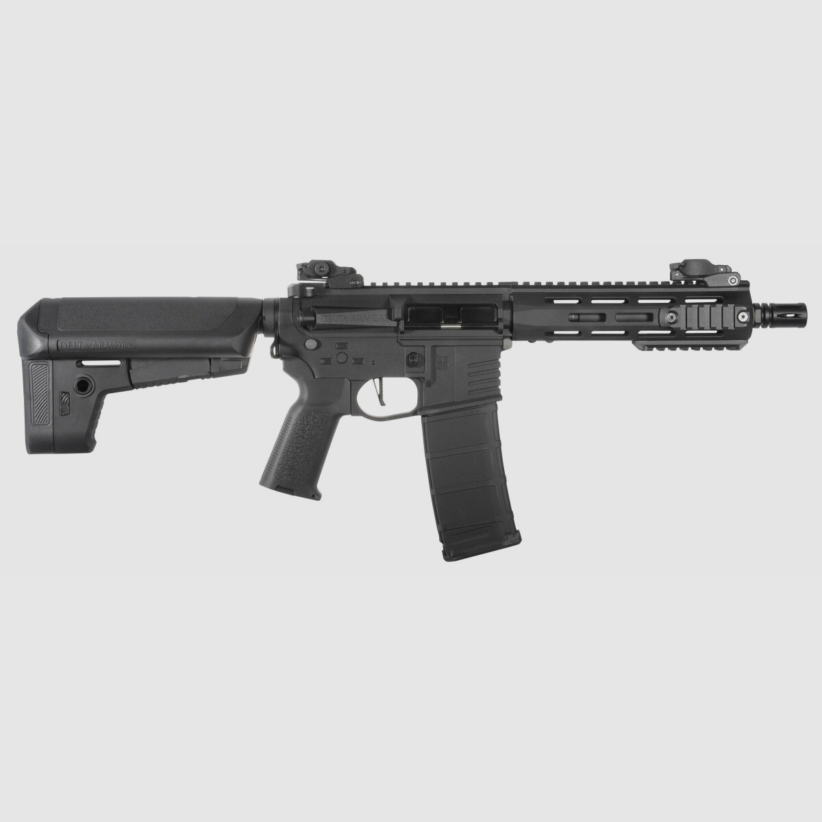 M4 AR15 M-LOK 8 Zoll CHARLIE Schwarz S-AEG Airsoft Gewehr Frei ab 18 Jahren | Delta Armory