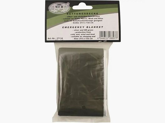 Couverture de secours MFH 213 x 132 cm - Olive